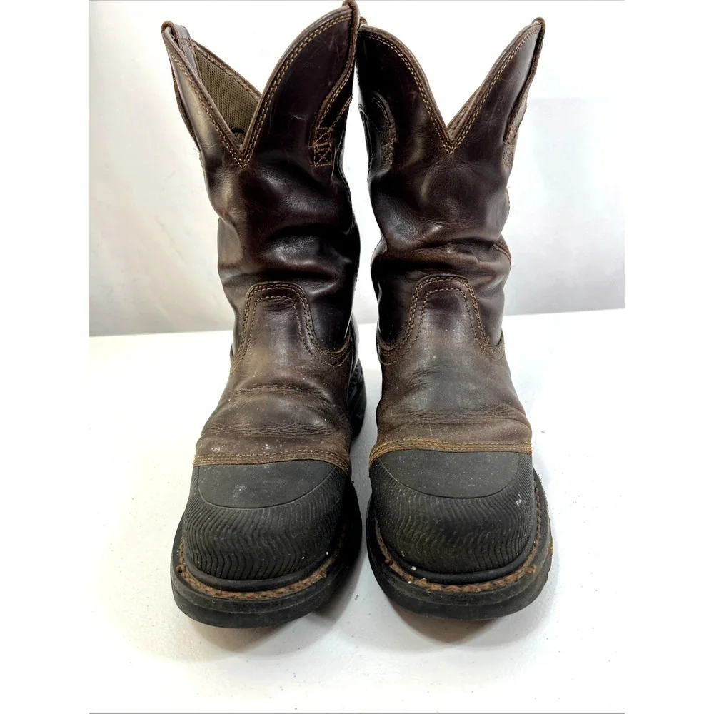 Justin Men's Warhawk Nano Toe Chestnut Leather Vibram Safety Workboot Size 8D‎